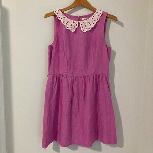 Kensie Women Size 10 Dress Pink Peterpan Lace Collar Sleeveless Sundress Mini